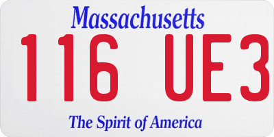MA license plate 116UE3