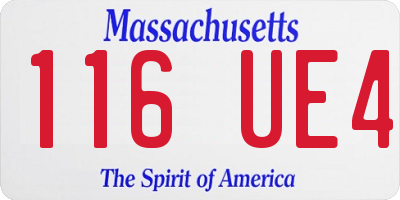 MA license plate 116UE4