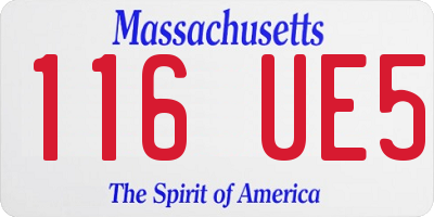 MA license plate 116UE5