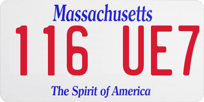 MA license plate 116UE7