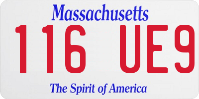 MA license plate 116UE9