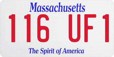 MA license plate 116UF1
