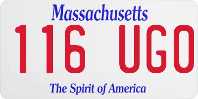 MA license plate 116UG0