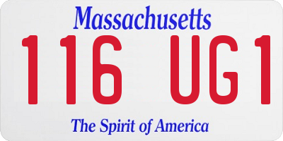 MA license plate 116UG1