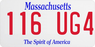 MA license plate 116UG4