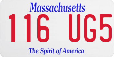 MA license plate 116UG5