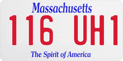 MA license plate 116UH1