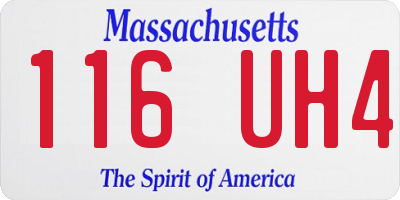 MA license plate 116UH4