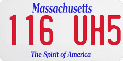 MA license plate 116UH5