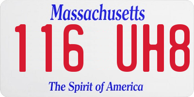 MA license plate 116UH8
