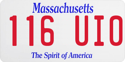 MA license plate 116UI0