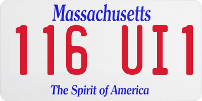 MA license plate 116UI1