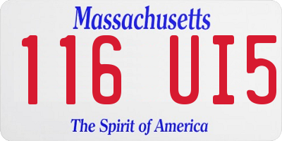 MA license plate 116UI5