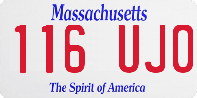 MA license plate 116UJ0