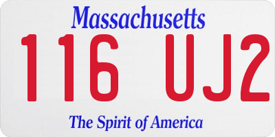 MA license plate 116UJ2