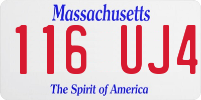 MA license plate 116UJ4