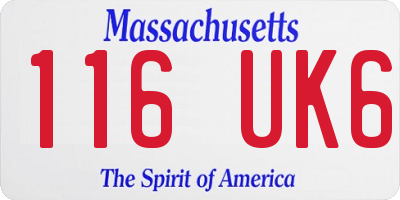 MA license plate 116UK6