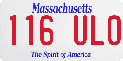MA license plate 116UL0