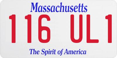 MA license plate 116UL1