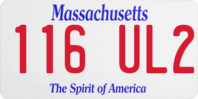 MA license plate 116UL2