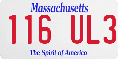 MA license plate 116UL3