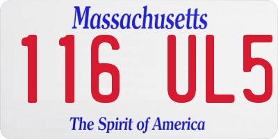 MA license plate 116UL5