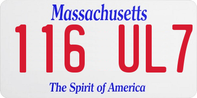 MA license plate 116UL7