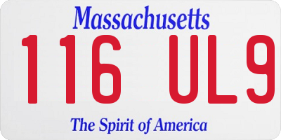 MA license plate 116UL9