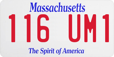 MA license plate 116UM1