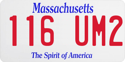 MA license plate 116UM2