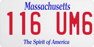 MA license plate 116UM6