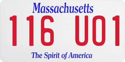 MA license plate 116UO1