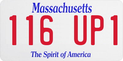 MA license plate 116UP1