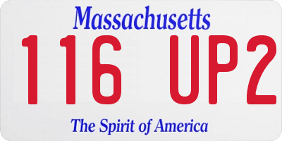 MA license plate 116UP2