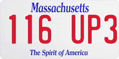 MA license plate 116UP3