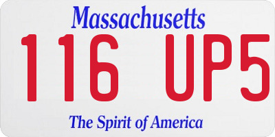 MA license plate 116UP5