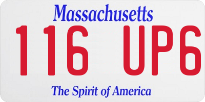 MA license plate 116UP6
