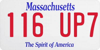 MA license plate 116UP7