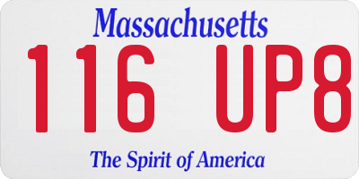 MA license plate 116UP8