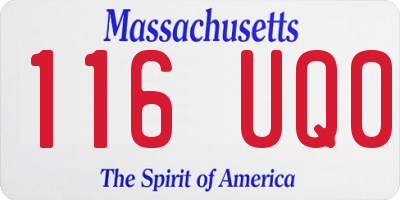 MA license plate 116UQ0