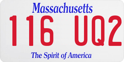 MA license plate 116UQ2