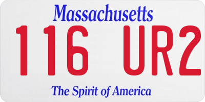 MA license plate 116UR2