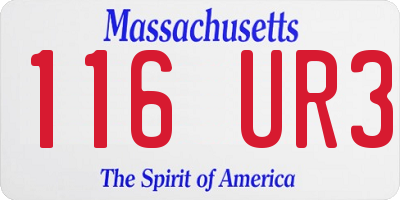 MA license plate 116UR3