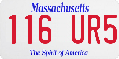 MA license plate 116UR5