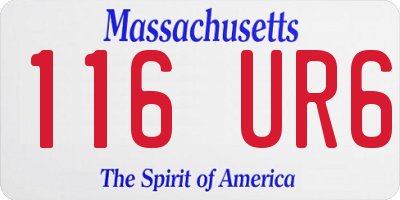 MA license plate 116UR6