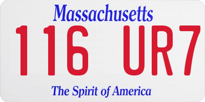 MA license plate 116UR7