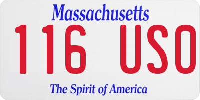 MA license plate 116US0