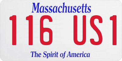 MA license plate 116US1
