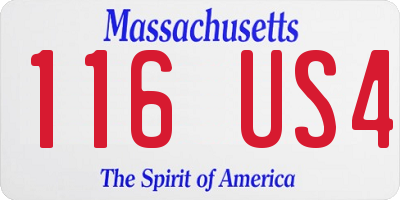 MA license plate 116US4