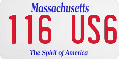 MA license plate 116US6